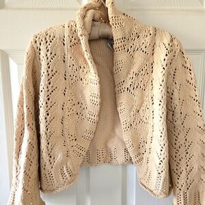 Crop knit cartigan sweater L
